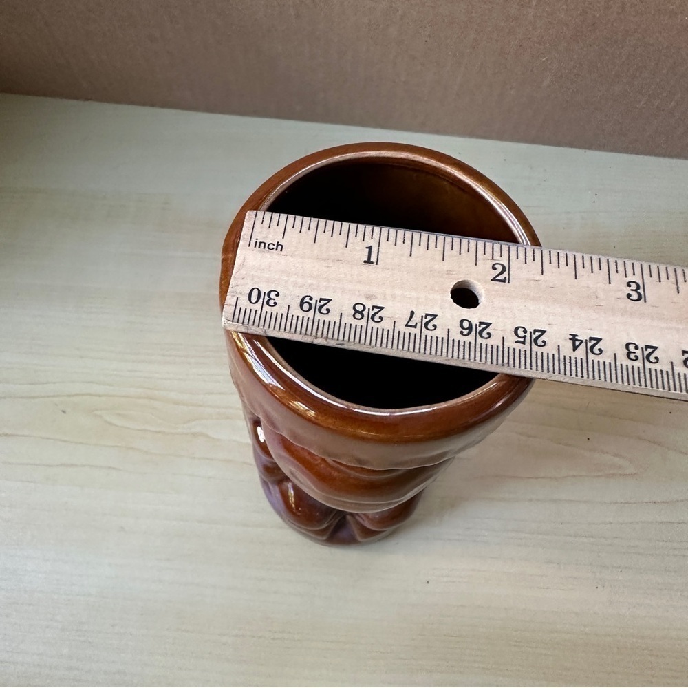 Vintage brown ceramic TIKI mug DW114 Hawaiian tropical - Picture 10 of 11